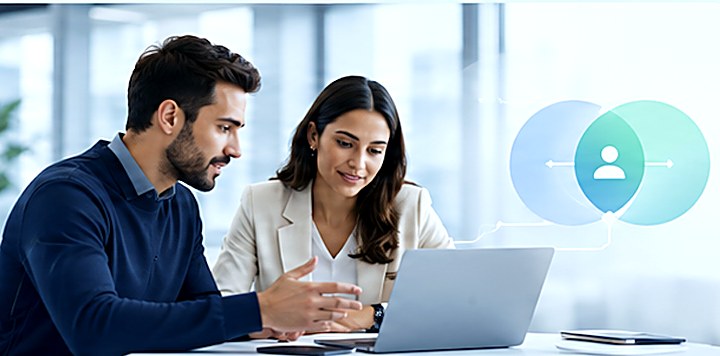 Recruiter and hiring manager reviewing a candidate together
