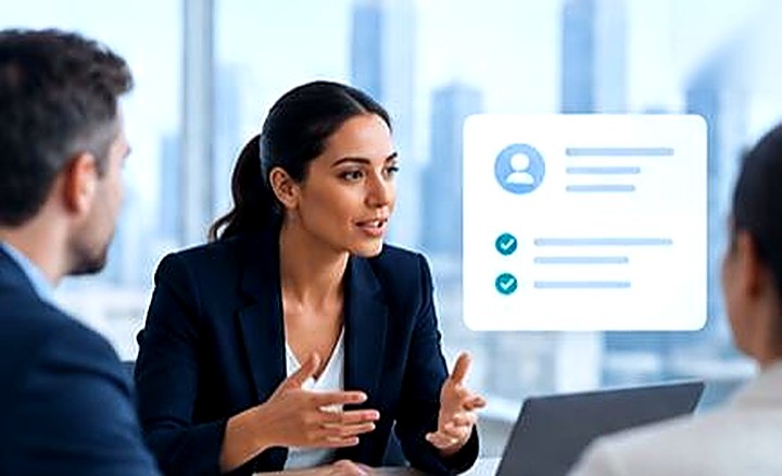 Recruiter and hiring manager in a calibration meeting