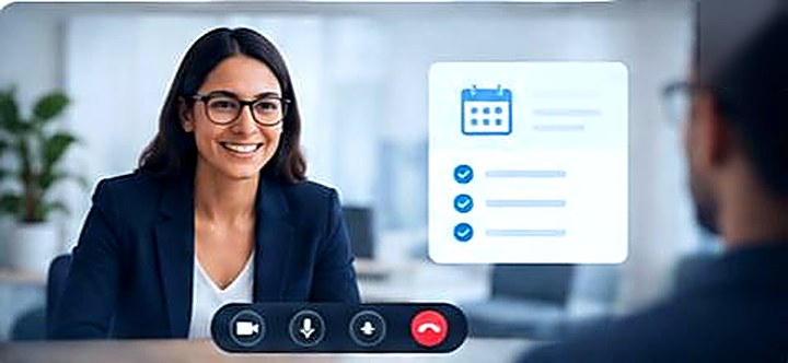 Candidate interview in progress over video call